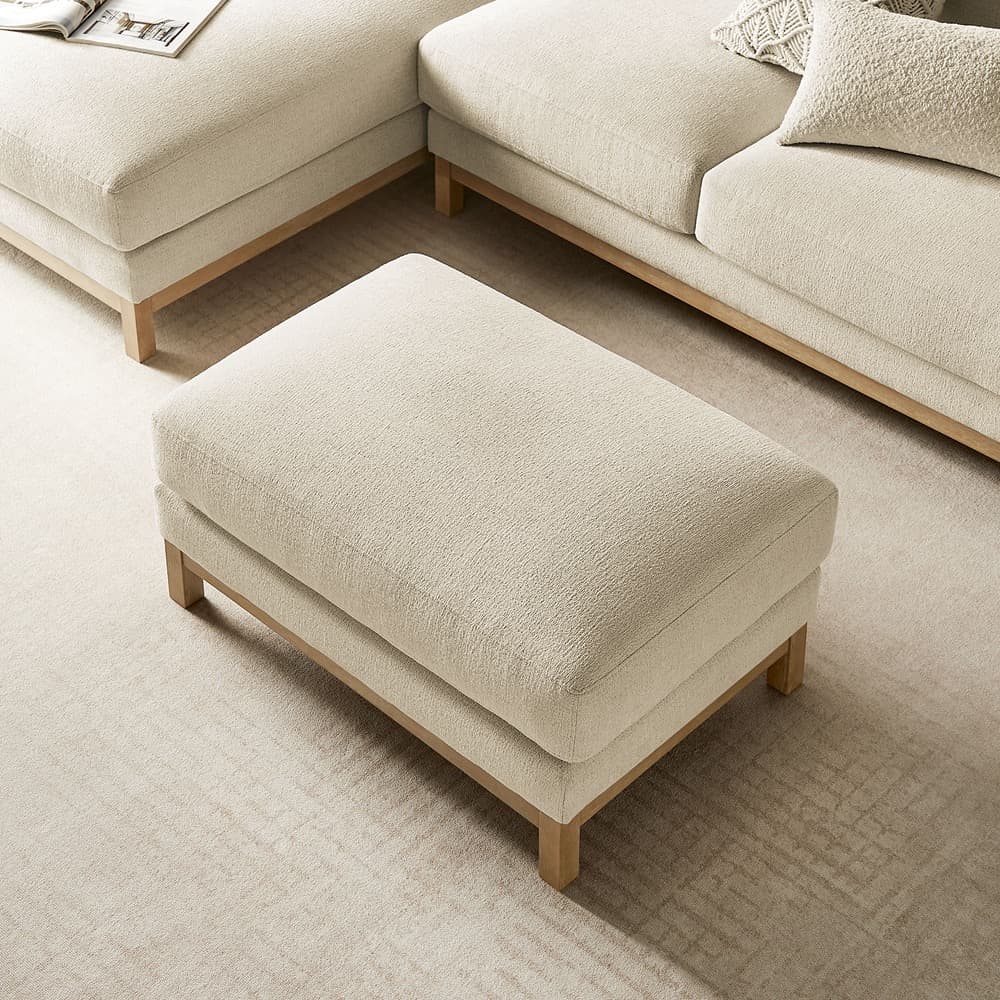 Roscoe Fabric Ottoman in Ivory by Modway - Image 9
