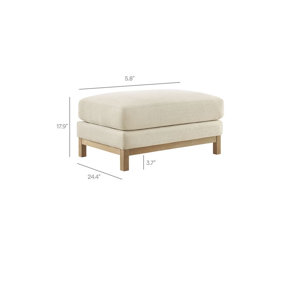 Roscoe Fabric Ottoman in Ivory by Modway - Image 3