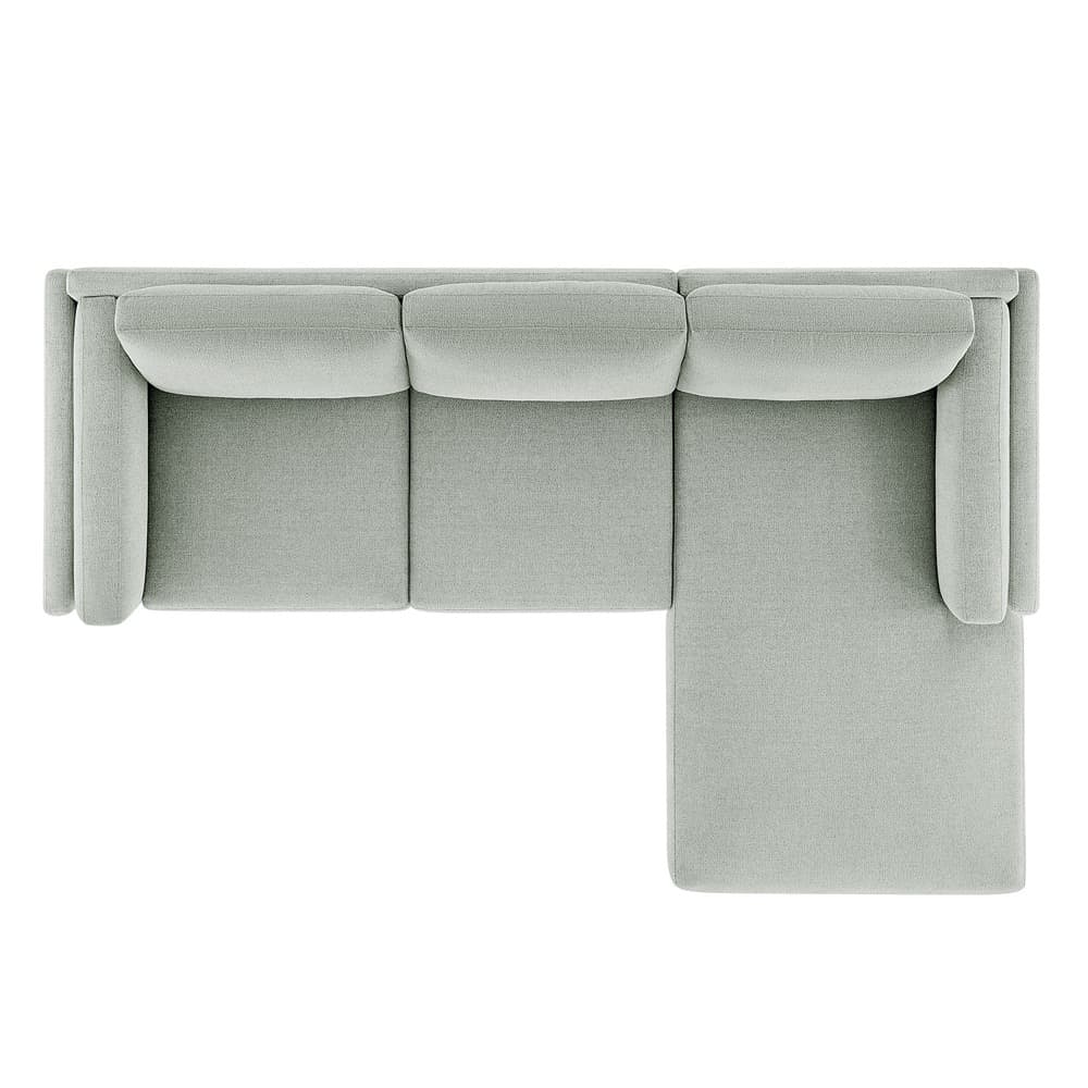 Roscoe Right-Facing Fabric Sectional Sofa with Chaise in Mist by Modway - Image 4