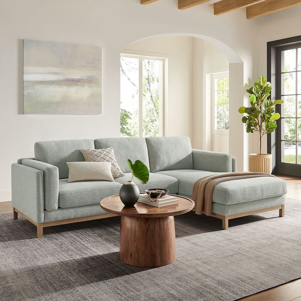 Roscoe Right-Facing Fabric Sectional Sofa with Chaise in Mist by Modway - Image 5