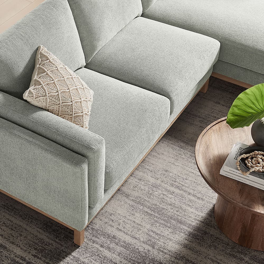 Roscoe Right-Facing Fabric Sectional Sofa with Chaise in Mist by Modway - Image 7