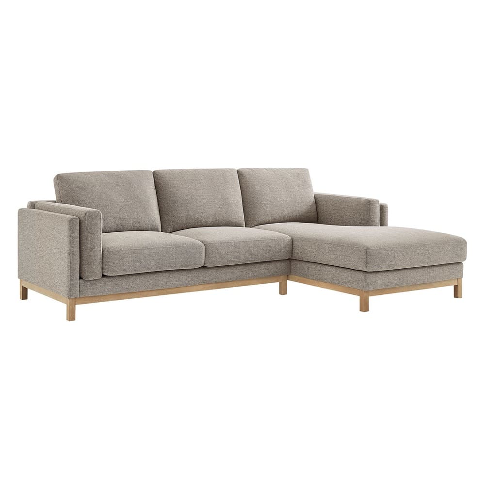Roscoe Right-Facing Fabric Sectional Sofa with Chaise in Pewter by Modway