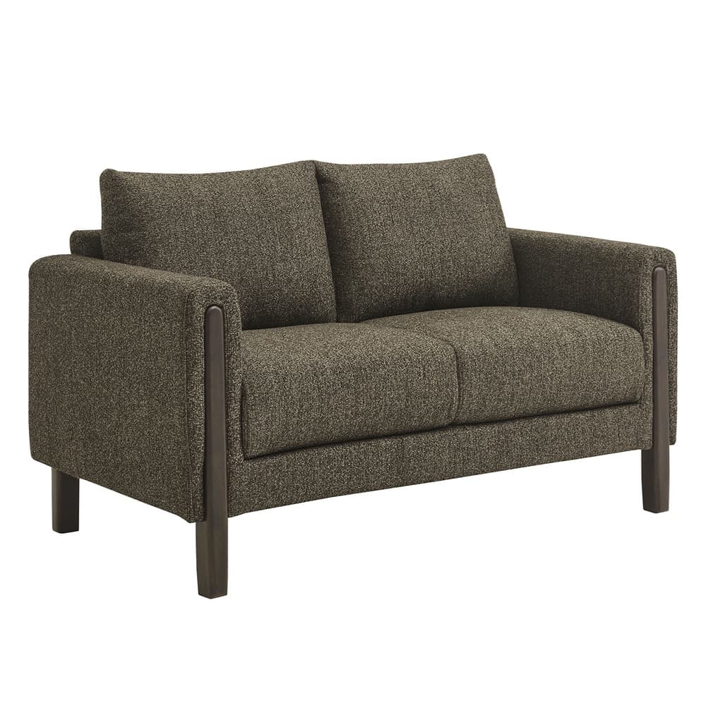 Hawken Boucle Fabric Loveseat in Antique Espresso by Modway