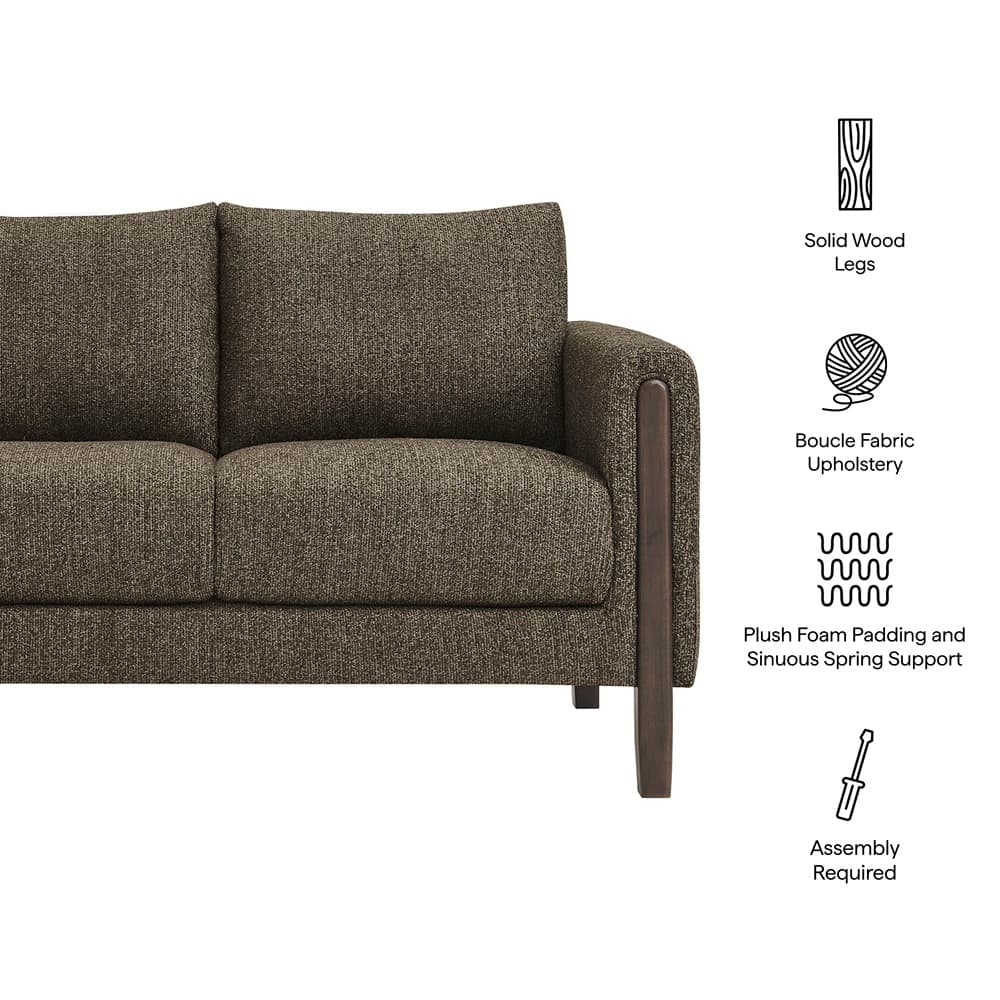 Hawken Boucle Fabric Loveseat in Antique Espresso by Modway - Image 3