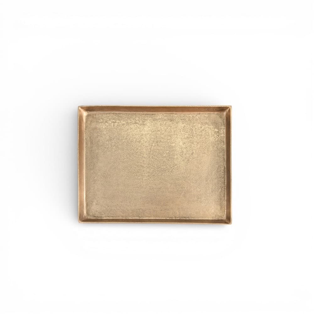 Cast Aluminum Rectangle Trays with Antique Brass Finish in 2 Sizes by BIDKhome - Image 2