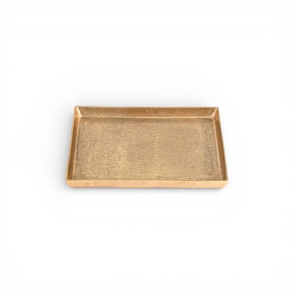 Cast Aluminum Rectangle Trays with Antique Brass Finish in 2 Sizes by BIDKhome - Image 3