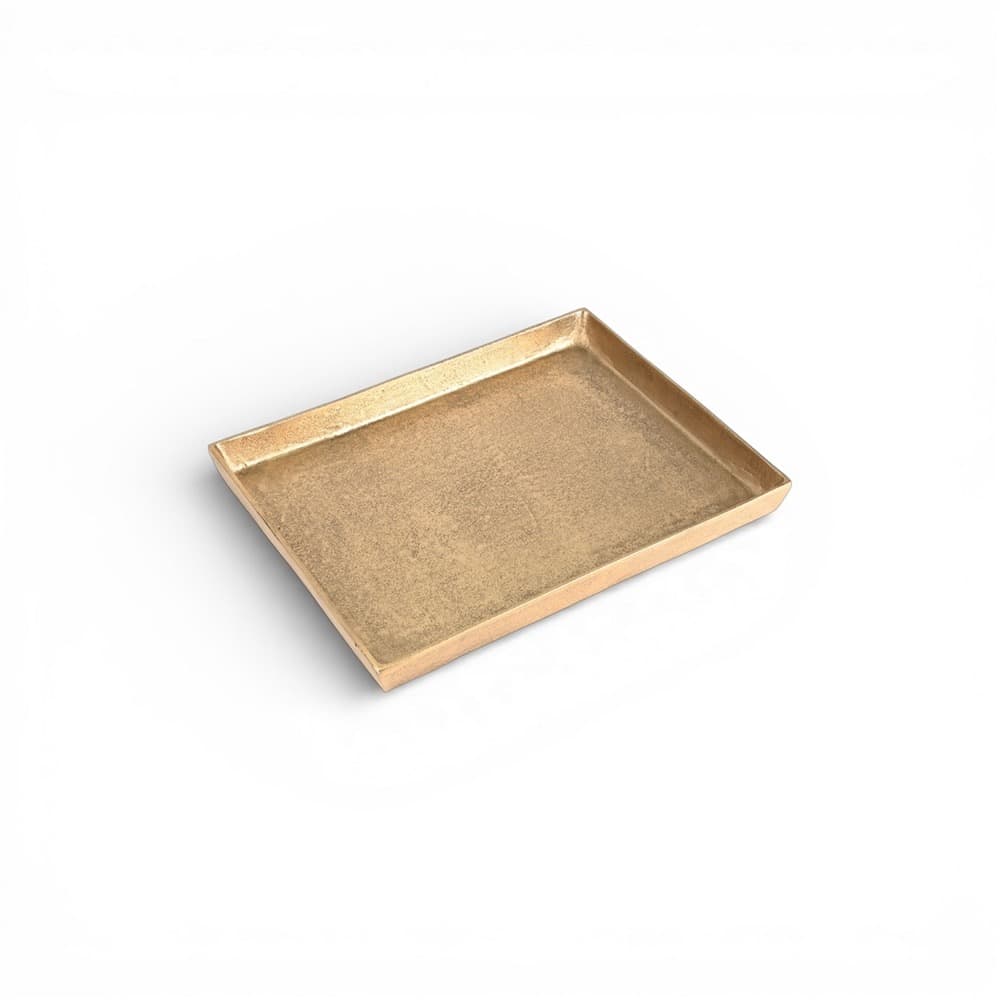 Cast Aluminum Rectangle Trays with Antique Brass Finish in 2 Sizes by BIDKhome - Image 4