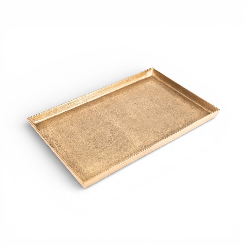 Cast Aluminum Rectangle Trays with Antique Brass Finish in 2 Sizes by BIDKhome - Image 10