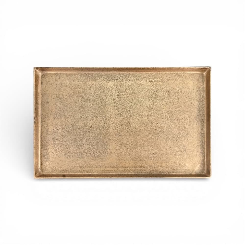 Cast Aluminum Rectangle Trays with Antique Brass Finish in 2 Sizes by BIDKhome - Image 12