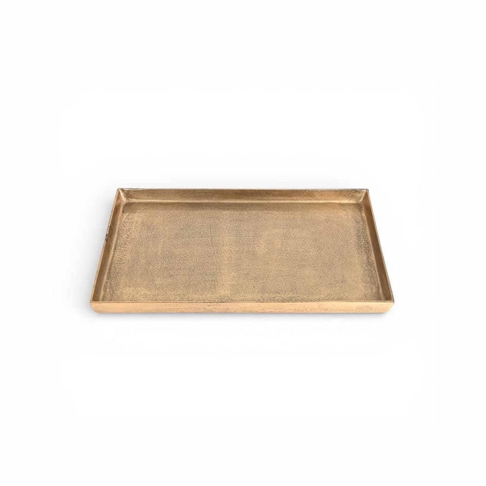 Cast Aluminum Rectangle Trays with Antique Brass Finish in 2 Sizes by BIDKhome - Image 13