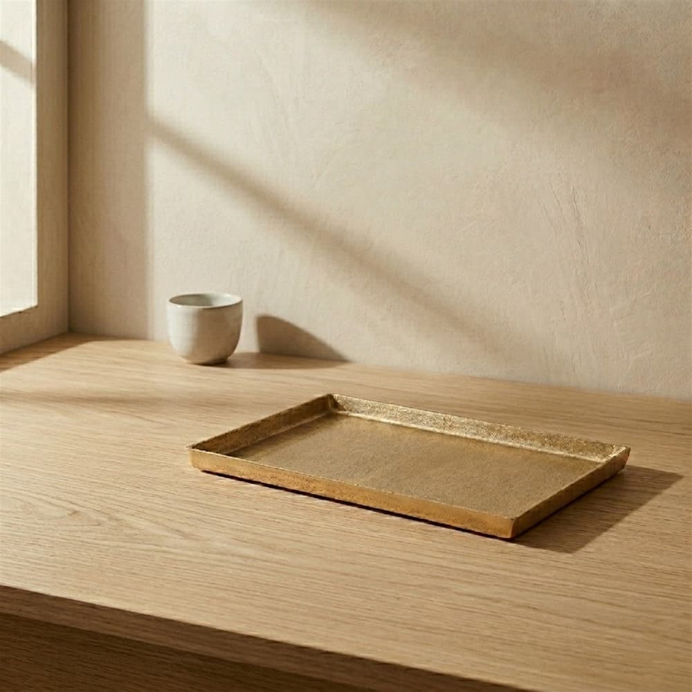 Cast Aluminum Rectangle Trays with Antique Brass Finish in 2 Sizes by BIDKhome - Image 18