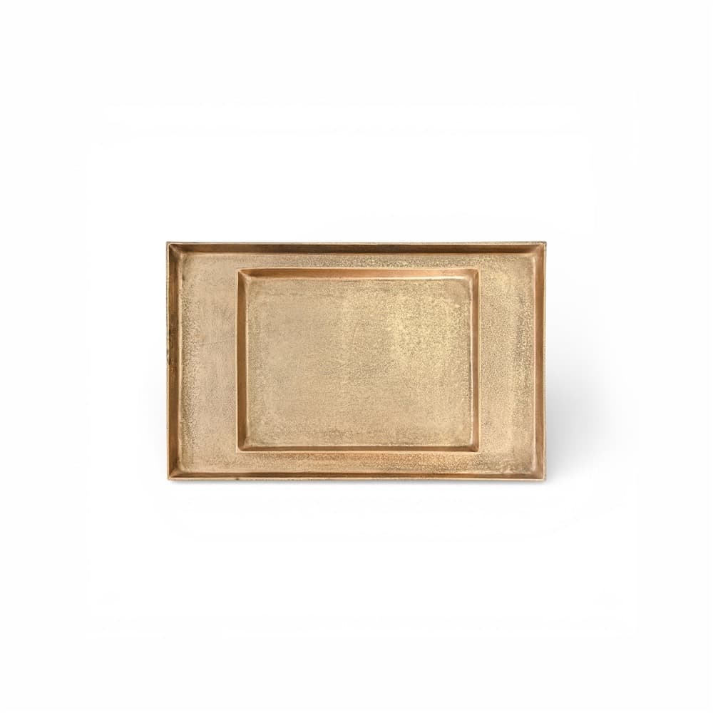 Cast Aluminum Rectangle Trays with Antique Brass Finish in 2 Sizes by BIDKhome - Image 20