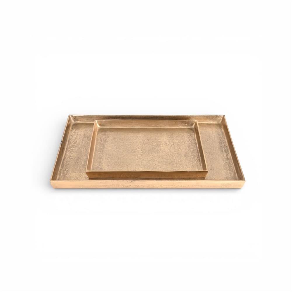 Cast Aluminum Rectangle Trays with Antique Brass Finish in 2 Sizes by BIDKhome - Image 23