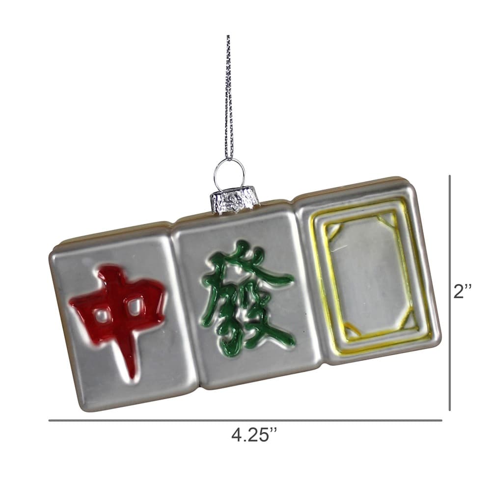 Mahjong Glass Ornaments Set of 2 by HomArt - Image 3