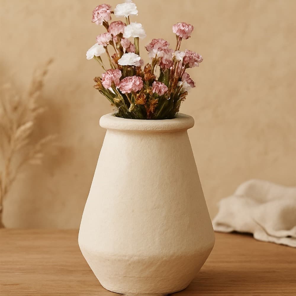 Off-White Paper Mache Vase by BIDKhome - Image 5
