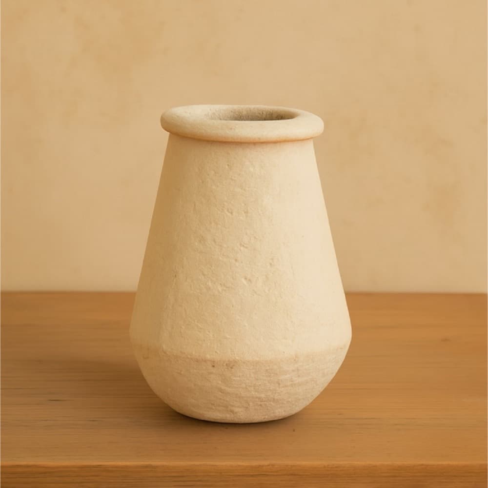 Off-White Paper Mache Vase by BIDKhome - Image 6