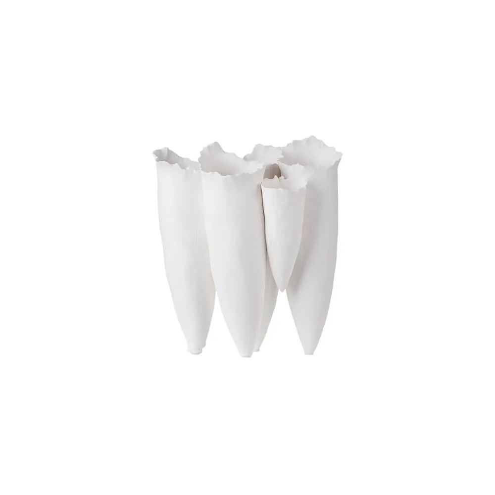 Ceramic White Vase Dia 9" in 2 Sizes by BIDKhome