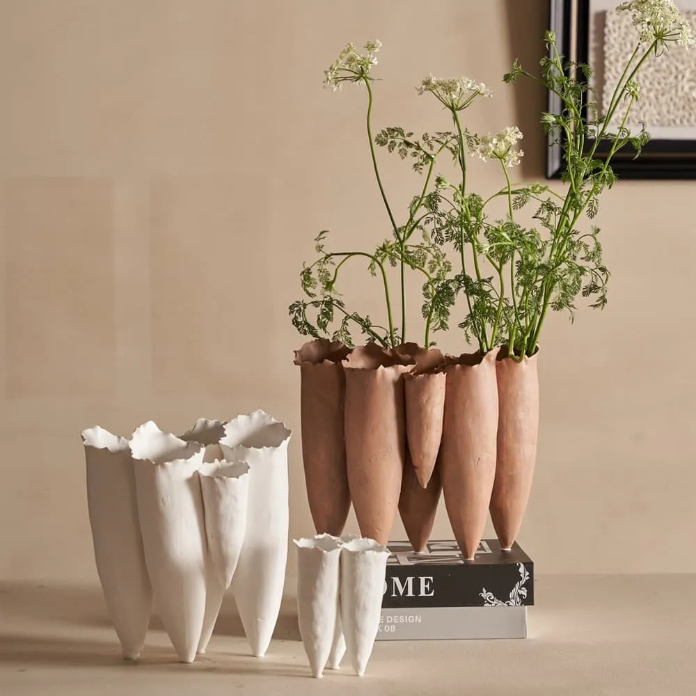 Ceramic White Vase Dia 9" in 2 Sizes by BIDKhome - Image 2