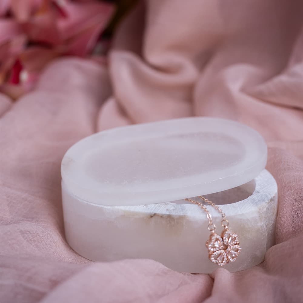 White Alabaster Oval Display Boxes by BIDKhome - Image 2
