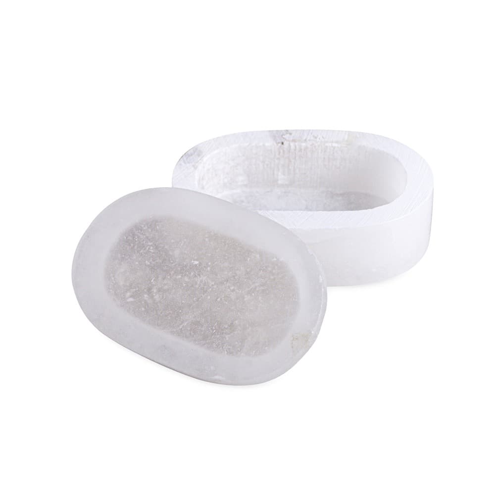 White Alabaster Oval Display Boxes by BIDKhome - Image 3
