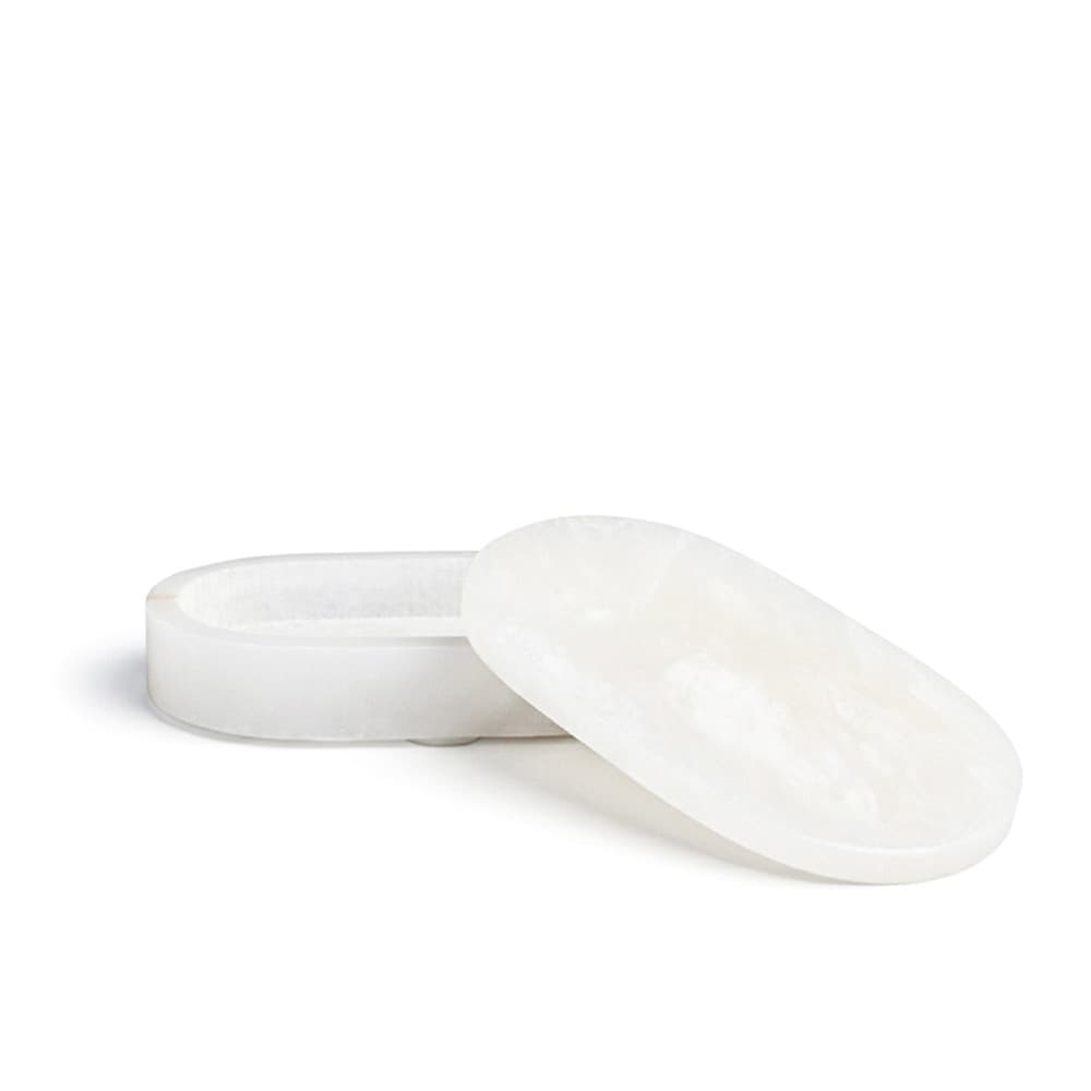 White Alabaster Oval Display Boxes by BIDKhome - Image 8