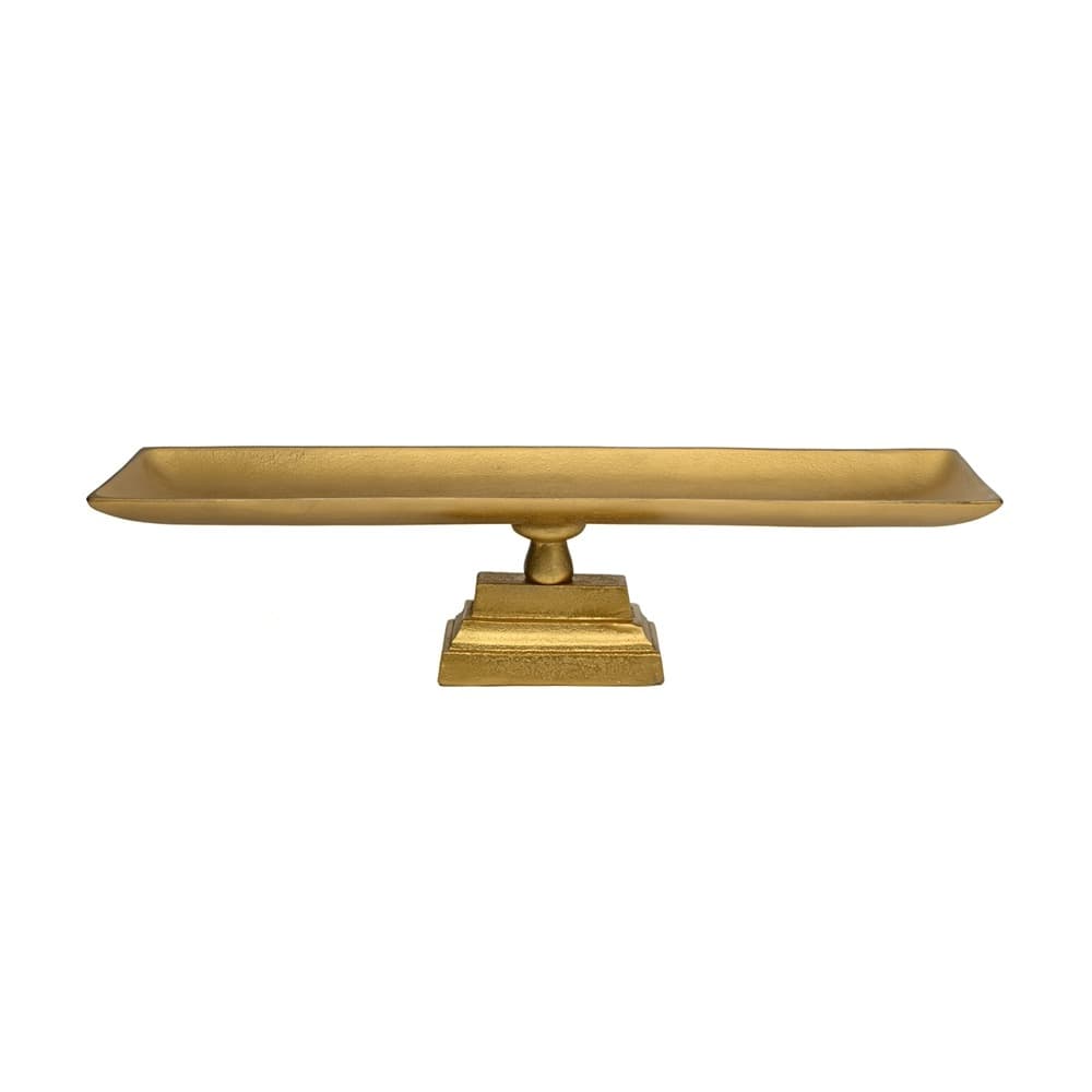 Aluminum Footed Tray in Antique Brass by BIDKhome