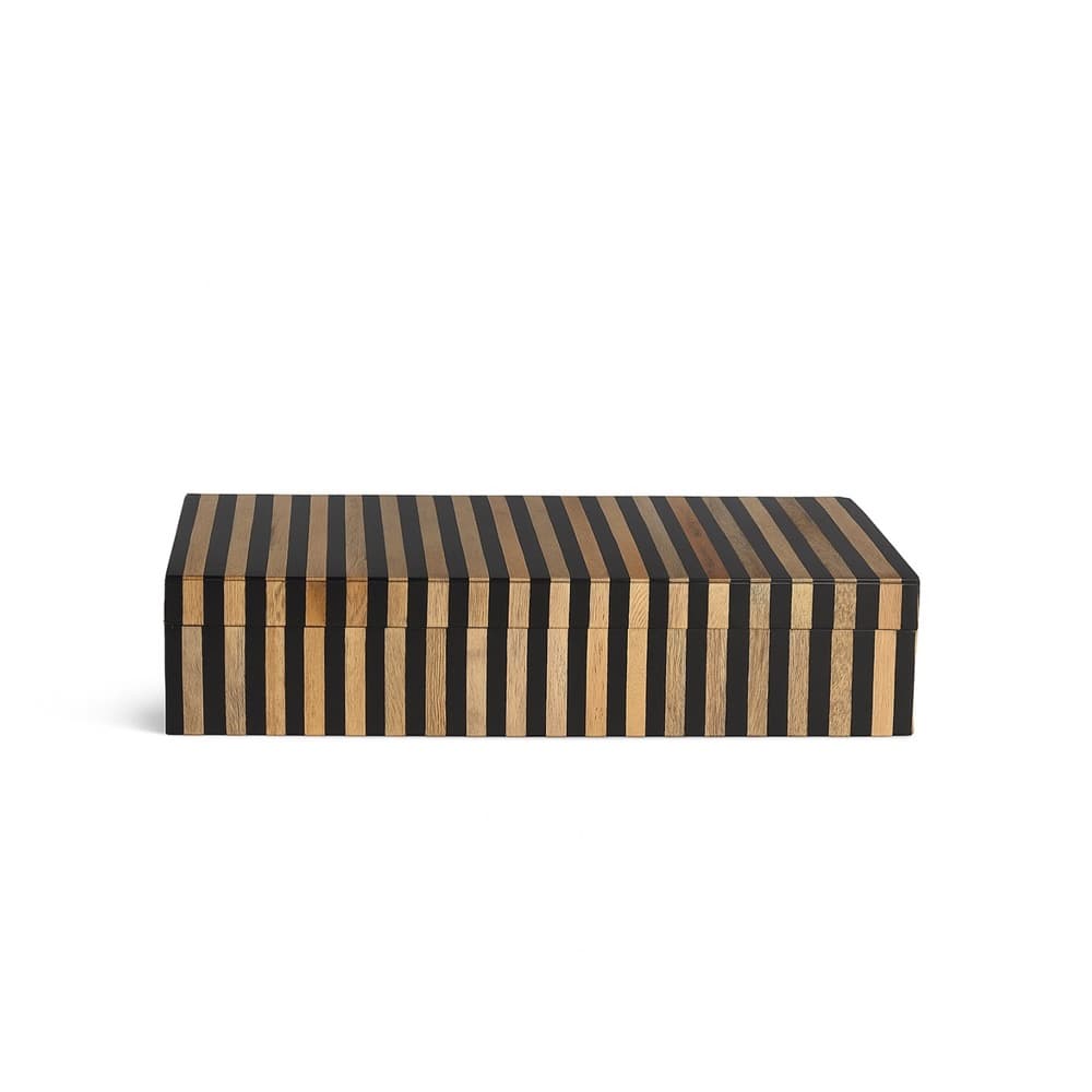 Wood & Black Resin Tiles Decor Box by BIDKhome - Image 3