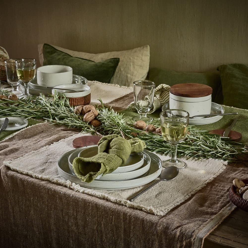 Frivole Khaki Cotton Placemat by Pomax - Image 2