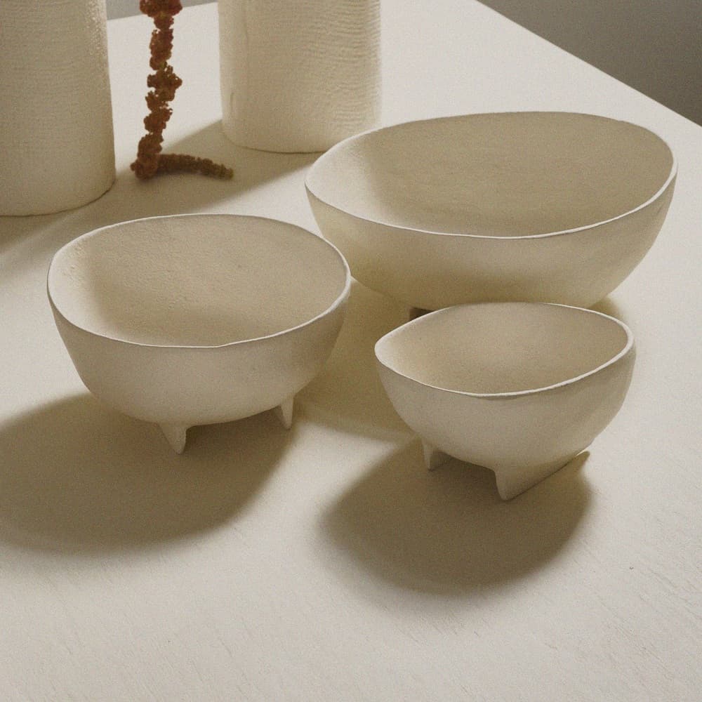 Trulli Set of 3 Off-White Aluminium Bowls by Pomax - Image 5