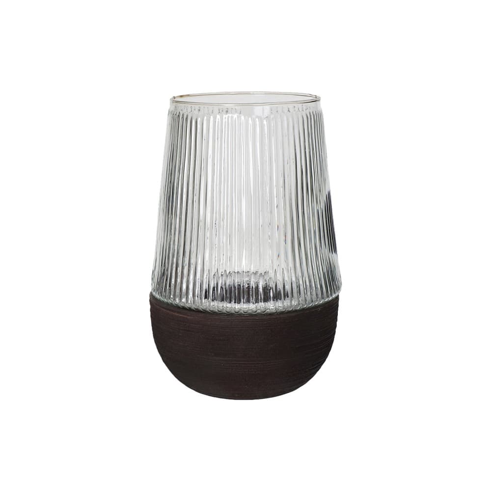 Arbre Dark Brown Hurricane/Vase Mango Wood Med by Pomax