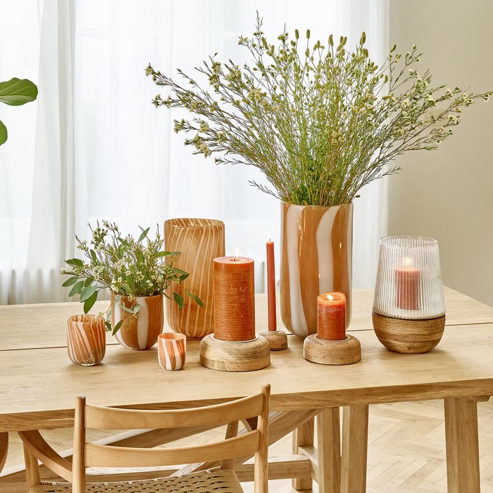 Arbre Natural Round Mango Wood Medium Candle Holder by Pomax - Image 2