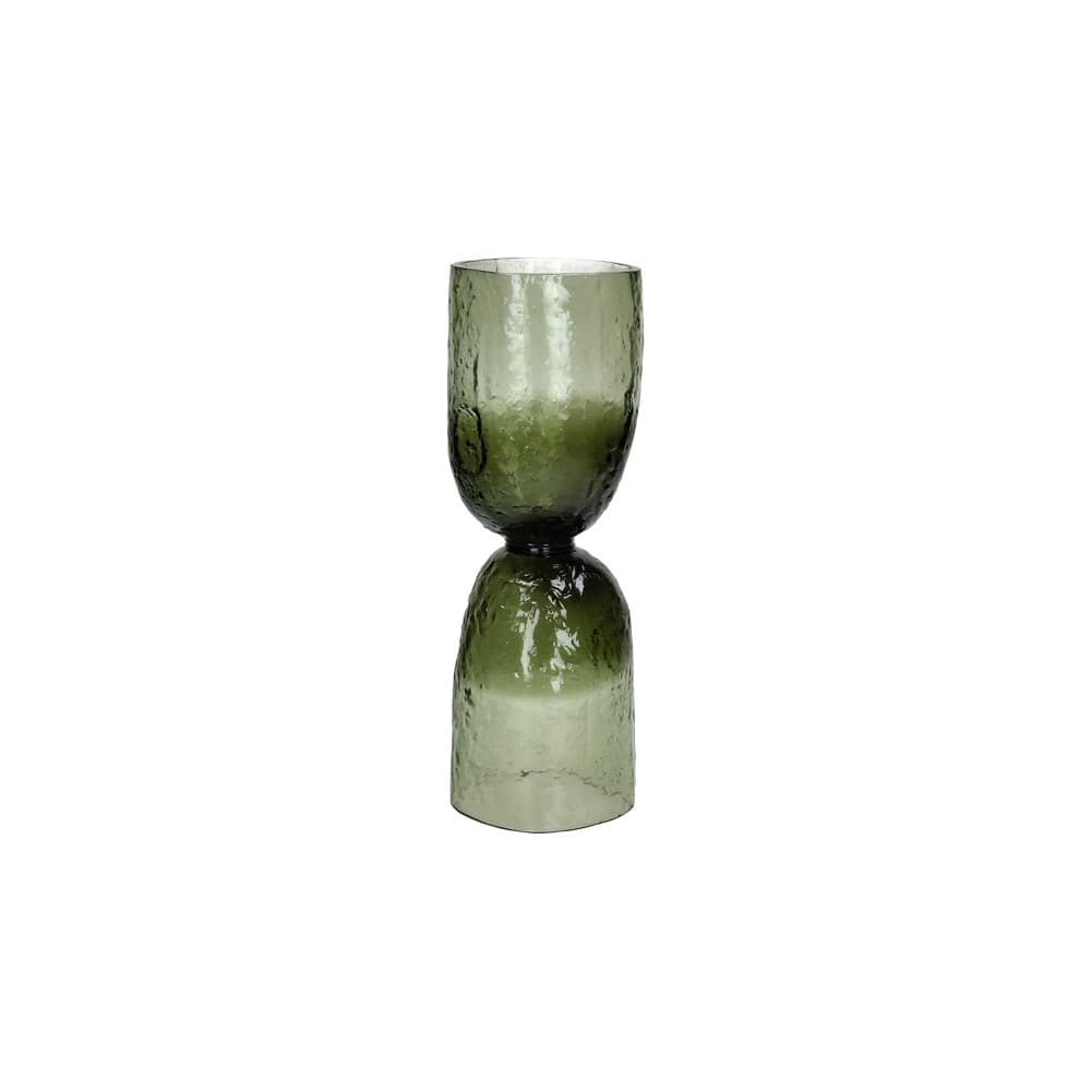 Vase Hurricane Glass Green Dia 4.5" by Pomax
