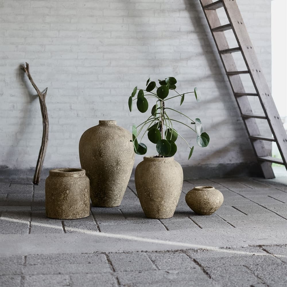 Luna Large Beige Vase by Muubs - Image 4