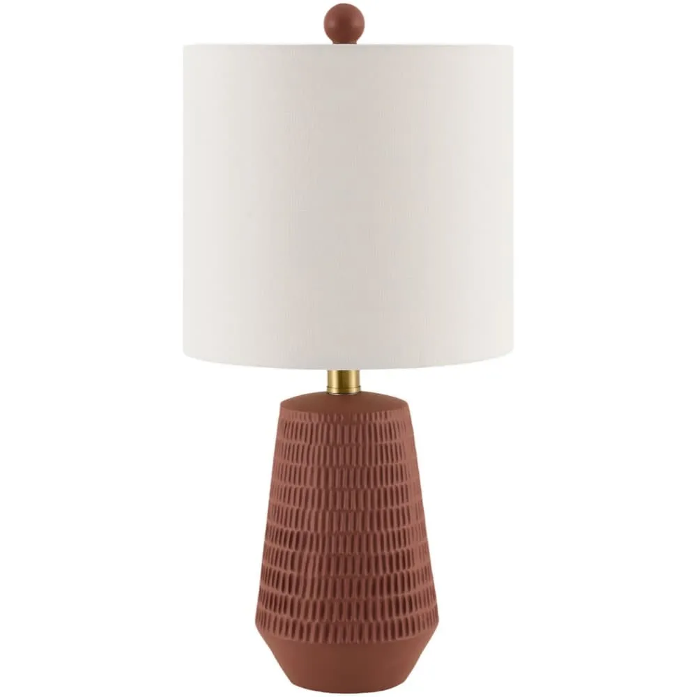 Leipzig Brick Red Resin Table Lamp by Livabliss
