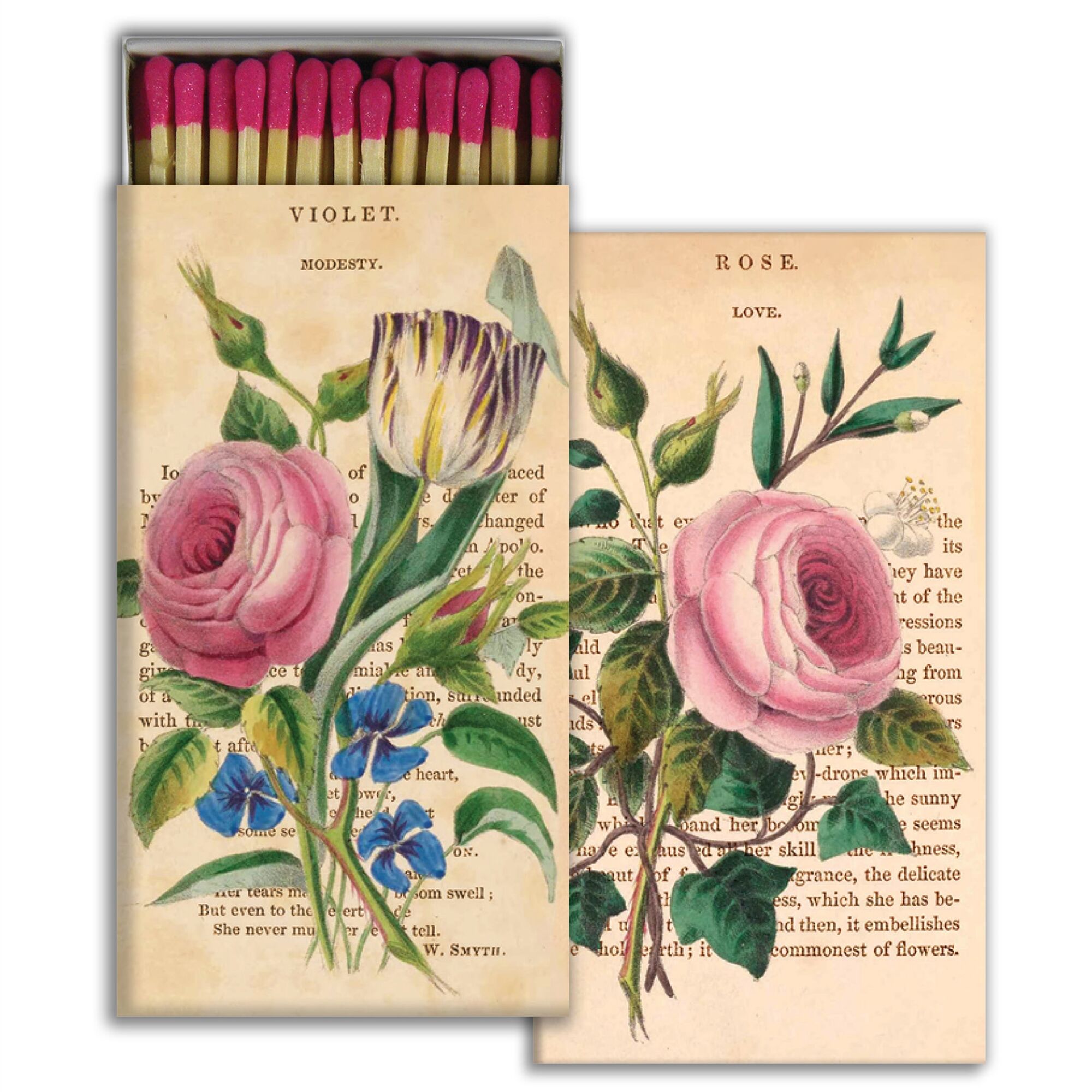 Language of Flowers Matches Set of 6 by HomArt
