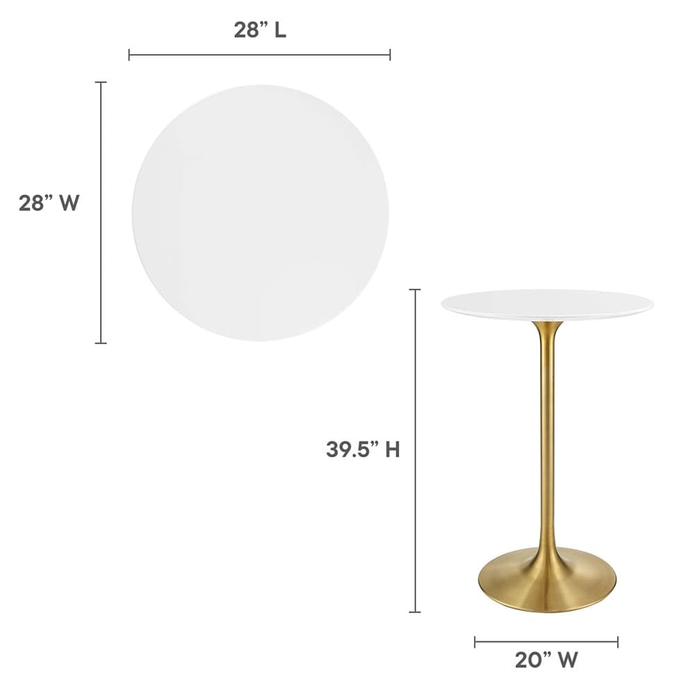 Lippa 28" Round Wood Bar Table by Modway - Image 3