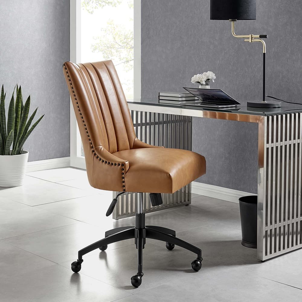 Empower Channel Tufted Vegan Leather Office Chair by Modway - Image 7
