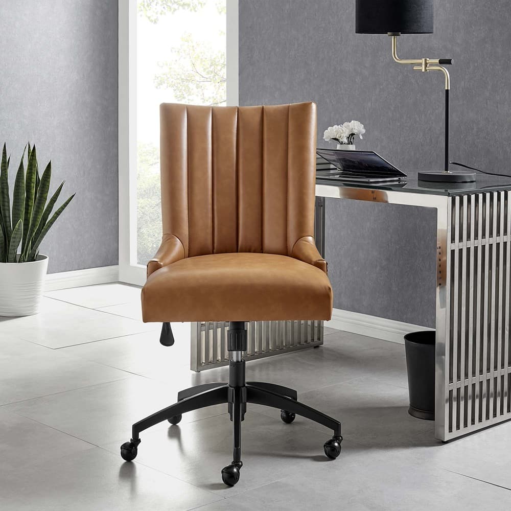 Empower Channel Tufted Vegan Leather Office Chair by Modway - Image 8