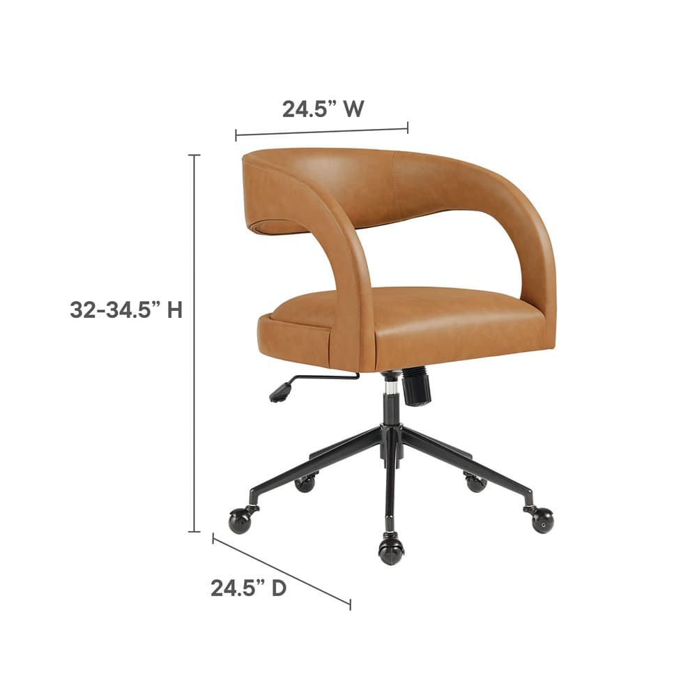 Pinnacle Vegan Leather Office Chair by Modway - Image 3
