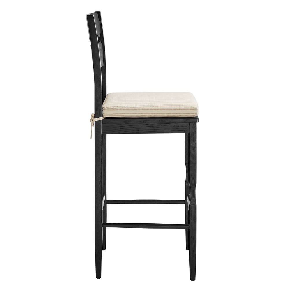 Jax Oak Wood Bar Stool With Wavy Razor Back and Cushion by Modway - Image 4