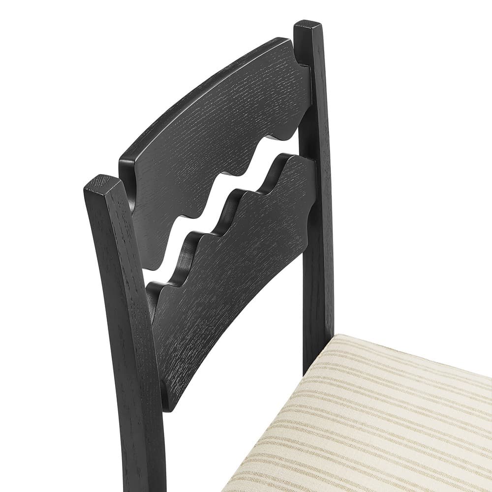 Jax Oak Wood Bar Stool With Wavy Razor Back and Cushion by Modway - Image 8