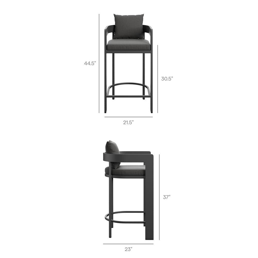 Tahoe Outdoor Patio Patio Aluminum Bar Chair by Modway - Image 3