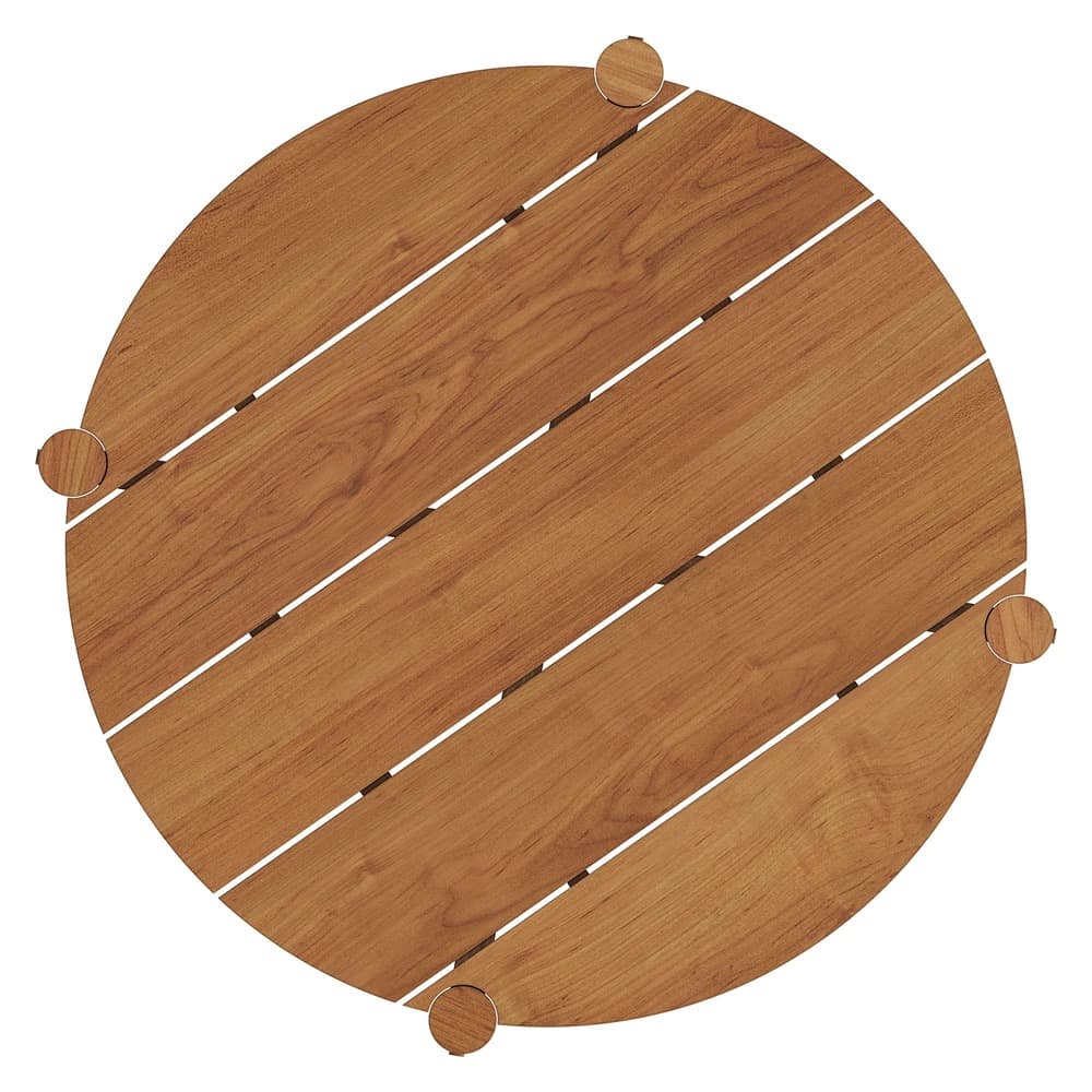 Eleni Round 35 Inch Outdoor Patio Teak Wood Round Bar Table by Modway - Image 5