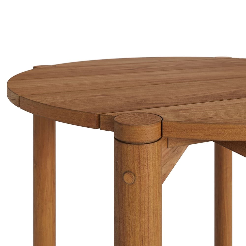 Eleni Round 35 Inch Outdoor Patio Teak Wood Round Bar Table by Modway - Image 6