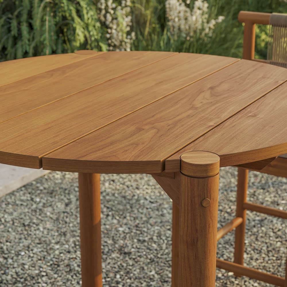 Eleni Round 35 Inch Outdoor Patio Teak Wood Round Bar Table by Modway - Image 8