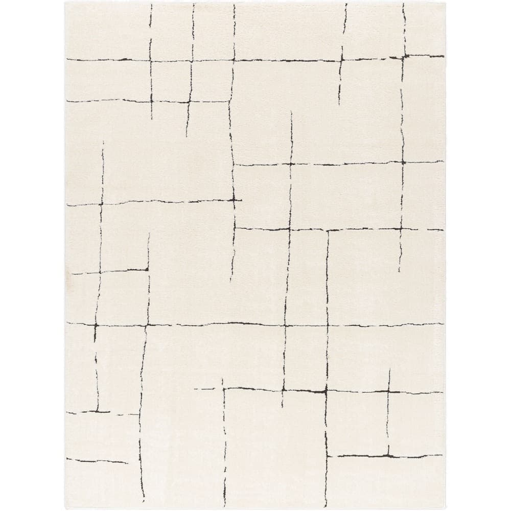 Freud Ivory Machine Woven Rug by Livabliss