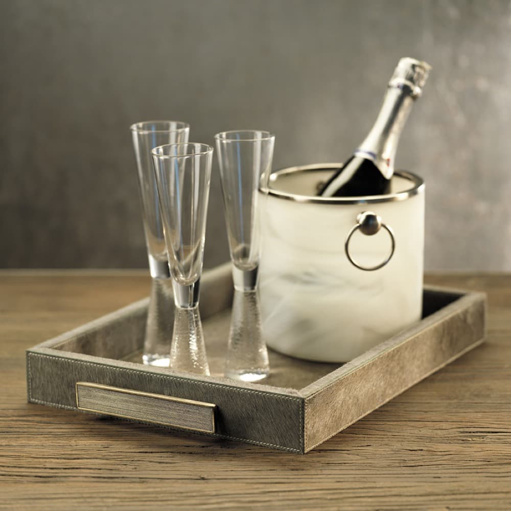Livogno Champagne Flutes on Hammered Stem Set of 4 by Zodax - Image 2
