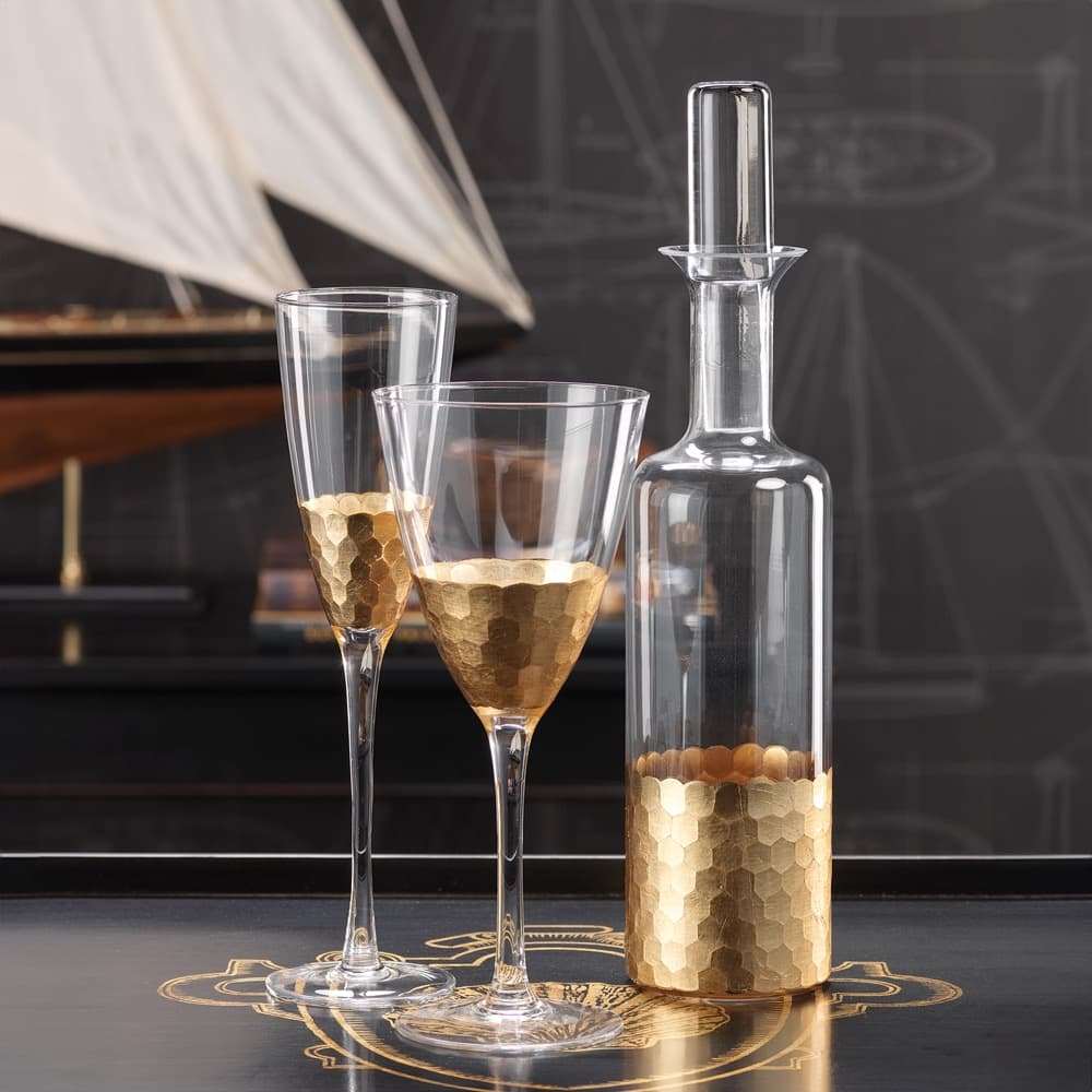Zodax Flue Champagne Fez Cut Glass - Thumbnail 4