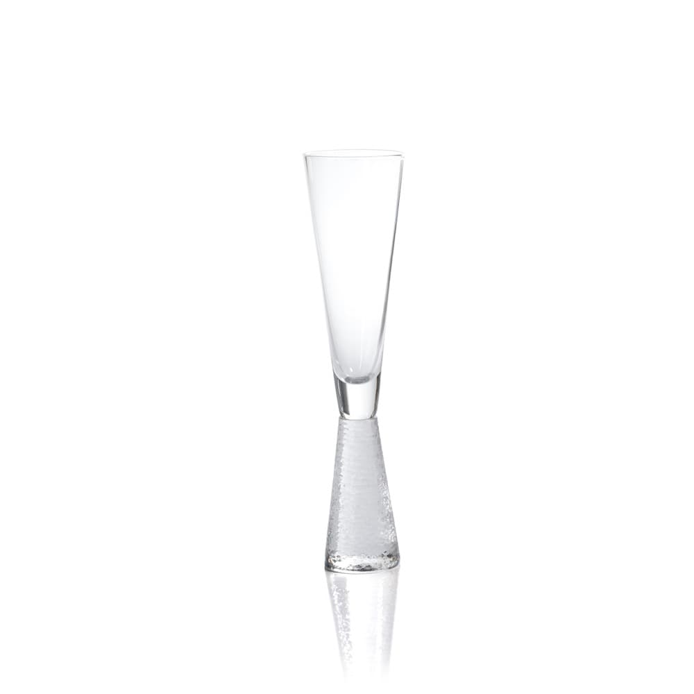 Livogno Champagne Flutes on Hammered Stem Set of 4 by Zodax