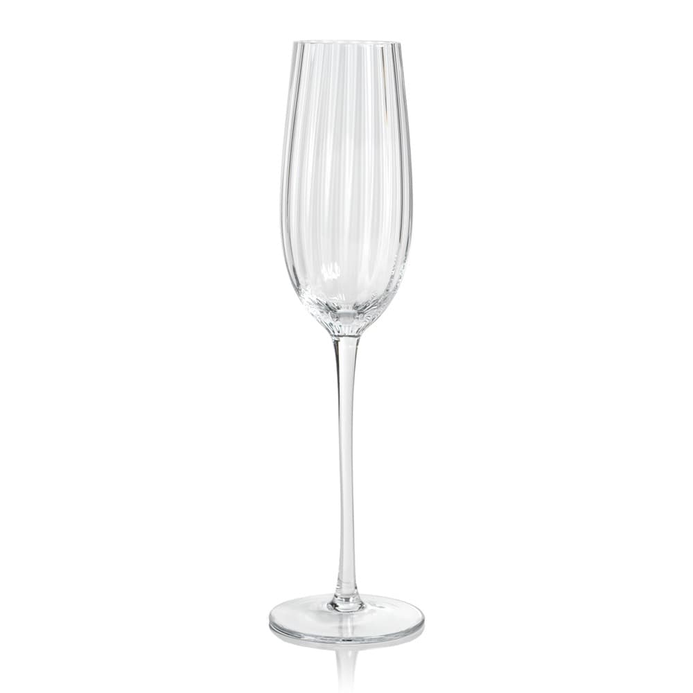 Madeleine Optic Champagne Flutes Glasses - Clear Set of 4 by Zodax